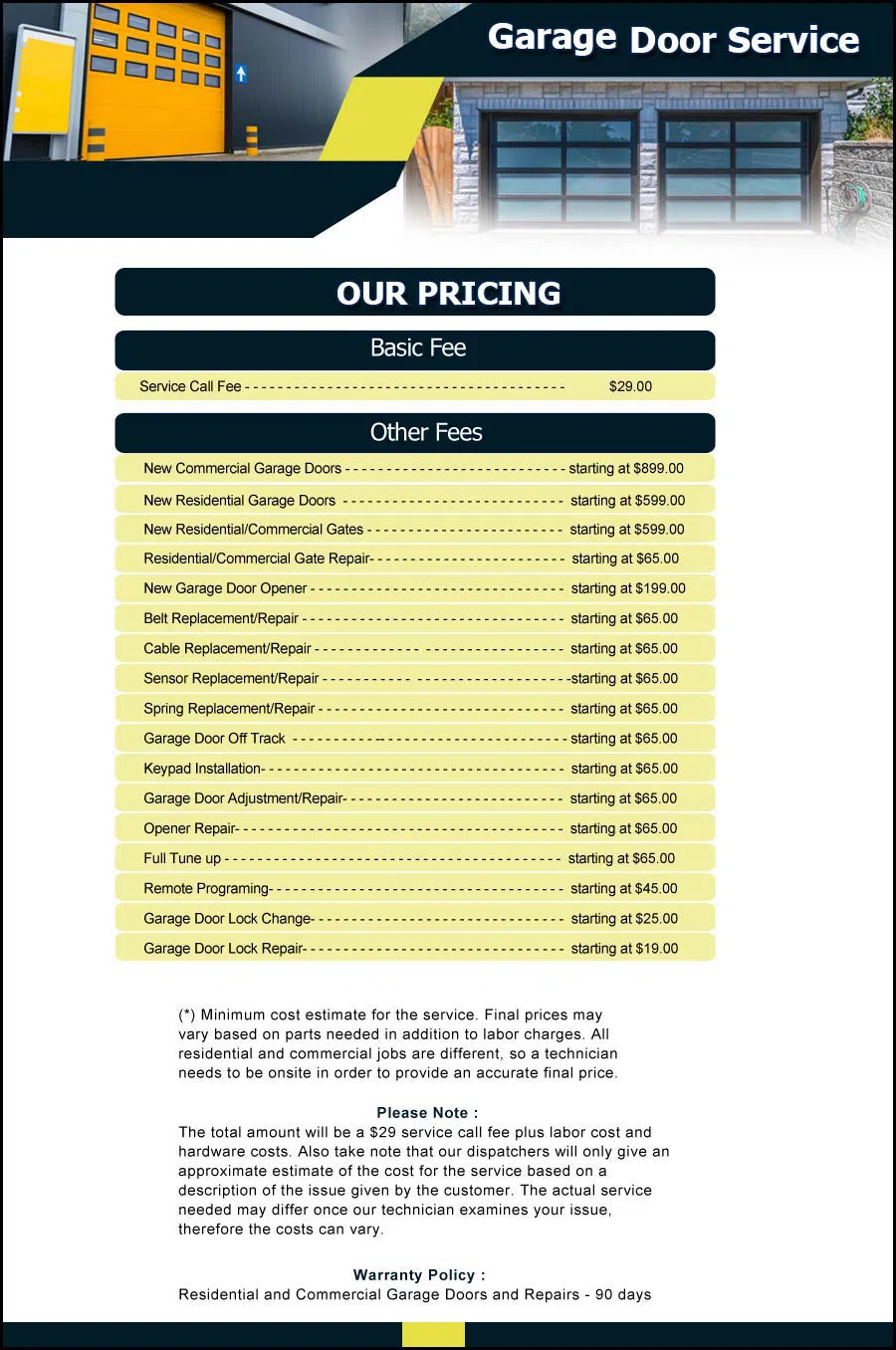 Garage Door & Opener Repairs Palos Hills, IL 708-252-3921